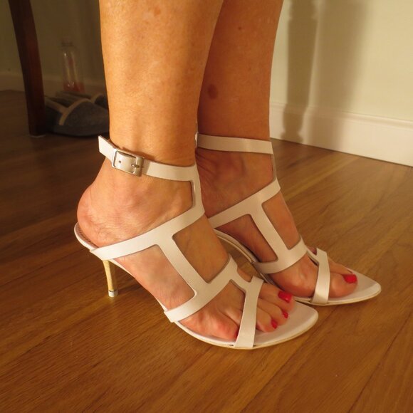NNB PLEIN SUD White Mid Heel Sandals - Picture 8 of 10